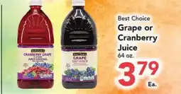 Eurofresh Market Best Choice Grape or Cranberry Juice offer