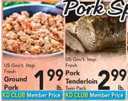 Eurofresh Market US Gov't. Insp. Fresh Ground Pork, US Gov't. Insp. Fresh Pork Tenderloin offer