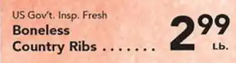 Eurofresh Market US Gov't. Insp. Fresh Boneless Country Ribs offer
