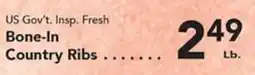 Eurofresh Market US Gov't Insp. Fresh Bone-In Country Ribs offer