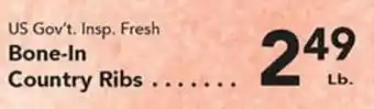 Eurofresh Market US Gov't Insp. Fresh Bone-In Country Ribs offer