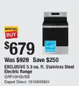 The Home Depot ExclusivE 5.3 cu. ft. Stainless Steel Electric Range offer