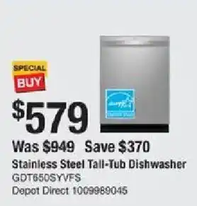Stainless Steel Tall-Tub Dishwasher