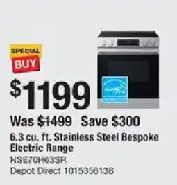 The Home Depot Bespoke electric range offer