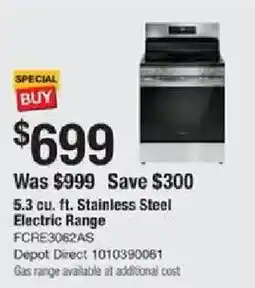 The Home Depot Stainless Steel Electric Range offer