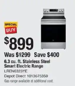 The Home Depot 6.3 cu. ft. Stainless Steel Smart Electric Range offer