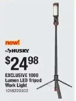 The Home Depot Husky exclusive 1000 lumen led tripod work light offer