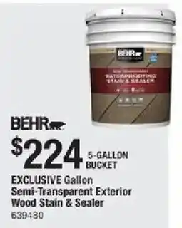 The Home Depot Behr exclusive gallon semi-transparent exterior wood stain & sealer offer