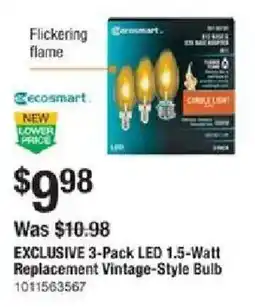 The Home Depot Ecosmart exclusive 3-pack led 1.5-watt replacement vintage-style bulb offer