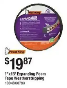 The Home Depot Frost King expanding foam tape weatherstripping offer