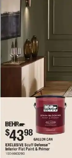 The Home Depot Behr exclusive scuff defense interior flat paint & primer offer