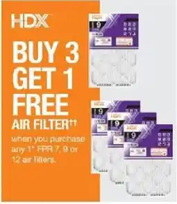 The Home Depot Hdx air filter offer