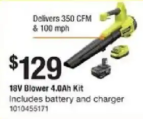 18V Blower 4.0Ah Kit