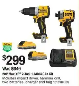 The Home Depot DeWalt 20V Max XR 2-Tool Kit offer