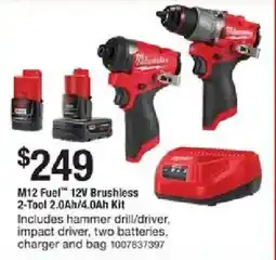 The Home Depot M12 Fuel 12V Brushless 2-Tool offer