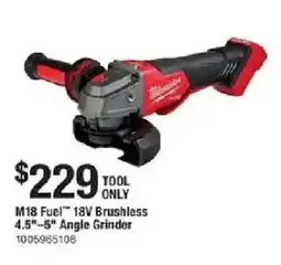 The Home Depot Milwaukee M18 Fuel 18V Brushless 4.5"-5" Angle Grinder offer