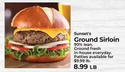 Sunset Foods Sunset's 90% lean Ground Sirloin offer