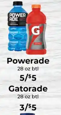 Sunset Foods Powerade 28 oz btl Gatorade 28 oz btl offer
