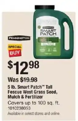 The Home Depot Penninton Smart Patch Tall Fescue West Grass Seed, Mulch & Fertilizer offer