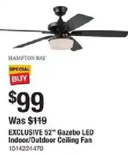 The Home Depot Hampton Bay exclusive 52" gazebo led indoor/outdoor ceiling fan offer