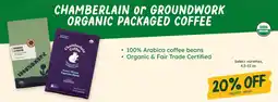 Sprouts Farmers Market Chamberlain or Groundwork organic packaged coffee offer