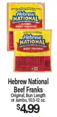 Angelo Caputo's Fresh Market Hebrew National Beef Franks offer