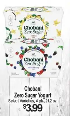 Angelo Caputo's Fresh Market Chobani Zero Sugar Yogurt offer