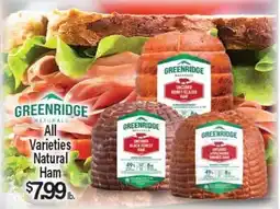 Angelo Caputo's Fresh Market GREENRIDGE NATURALS All Varieties Natural Ham offer