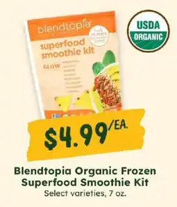 Sprouts Farmers Market Blendtopia organic frozen superfood smoothie kit offer