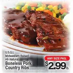 Angelo Caputo's Fresh Market U.S.G.I. Midwestern Raised All-Natural Boneless Pork Country Ribs offer