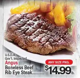 Angelo Caputo's Fresh Market Angus Boneless Beef Rib Eye Steak offer