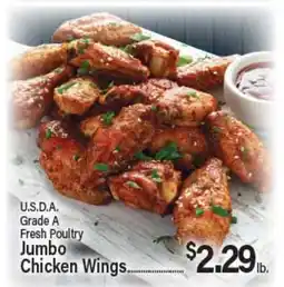 Angelo Caputo's Fresh Market U.S.D.A. Grade A Fresh Poultry Jumbo Chicken Wings offer