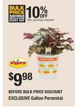 The Home Depot BEFORE BULK PRICE DISCOUNT EXCLUSIVE Gallon Perennial offer