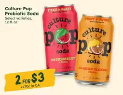Sprouts Farmers Market Culture Pop Probiotic Soda offer