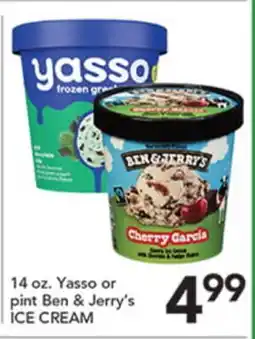 Pete's Fresh Market 14 oz. Yasso or pint Ben & Jerry's ICE CREAM offer
