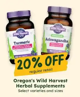 Sprouts Farmers Market Oregon's Wild Harvest Herbal Supplements offer