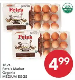 Pete's Fresh Market 18 ct. Pete's Market Organic MEDIUM EGGS offer