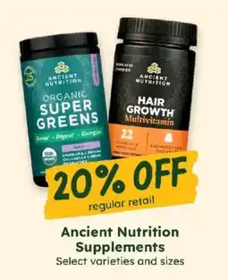 Sprouts Farmers Market Ancient Nutrition Supplements offer