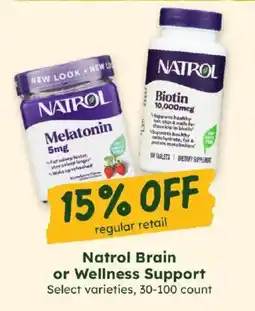 Sprouts Farmers Market Natrol Brain or Wellness Support offer