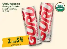 Sprouts Farmers Market Guru organic energy drinks offer