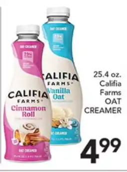 Pete's Fresh Market 25.4 oz. Califia Farms OAT CREAMER offer