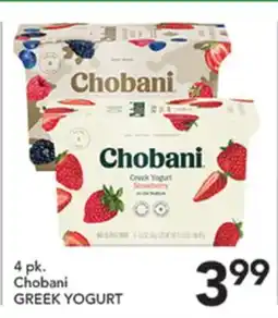 Pete's Fresh Market 4 pk. Chobani GREEK YOGURT offer