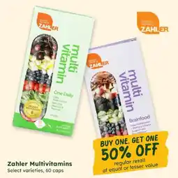 Sprouts Farmers Market Zahler Multivitamins offer