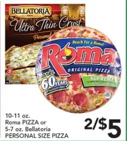 Pete's Fresh Market Roma PIZZA or Bellatoria PERSONAL SIZE PIZZA offer