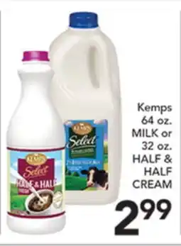 Pete's Fresh Market Kemps 64 oz. MILK or 32 oz. HALF & HALF CREAM offer