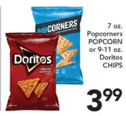 Pete's Fresh Market Popcorners POPCORN or 9-11 oz. Doritos CHIPS offer
