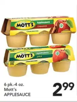 Pete's Fresh Market 6 pk.-4 oz. Mott's APPLESAUCE offer