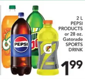Pete's Fresh Market 2 L PEPSI PRODUCTS or 28 oz. Gatorade SPORTS DRINK offer