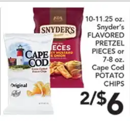 Pete's Fresh Market 10-11.25 oz. Snyder's FLAVORED PRETZEL PIECES or 7-8 oz. Cape Cod POTATO CHIPS offer