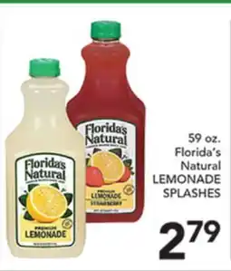 Pete's Fresh Market 59 oz. Florida's Natural LEMONADE SPLASHES offer